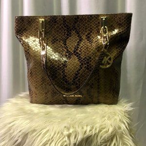 Michael Kors Medium Harper Python Embosed Tote